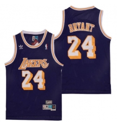 Men Adidas Lakers 24 Kobe Bryant Purple Throwback Stitched NBA Jersey