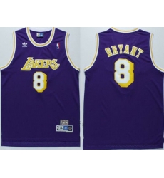 Men Adidas Lakers 8 Kobe Bryant Purple Throwback NBA Jersey