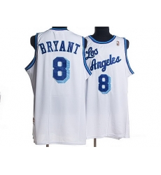 Men Adidas Lakers 8 Kobe Bryant White Throwback NBA Jersey