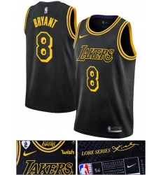 Men Lakers 8 Kobe Bryant 2 Patch Kobe Bryant and his daughter black jersey