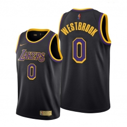 Men Lakers Russell Westbrook 2021 trade black earned edition jersey