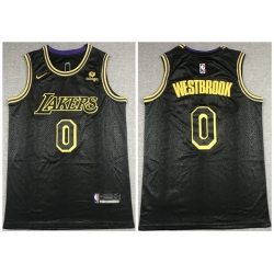 Men Los Angeles Lakers 0 Russell Westbrook Bibigo Black Stitched Jersey