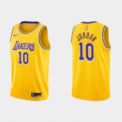 Men Los Angeles Lakers 10 Deandre Jordan Yellow Stitched Jersey