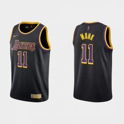 Men Los Angeles Lakers 11 Malik Monk Black Stitched Jersey