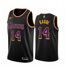 Men Los Angeles Lakers 14 Marc Gasol Black NBA Swingman 2020 21 Earned Edition Jersey