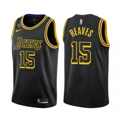 Men Los Angeles Lakers 15 Austin Reaves Black Stitched Jersey