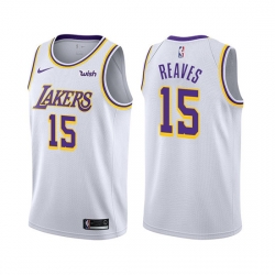 Men Los Angeles Lakers 15 Austin Reaves White Stitched Jersey