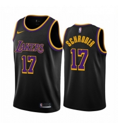 Men Los Angeles Lakers 17 Dennis Schroder Black NBA Swingman 2020 21 Earned Edition Jersey