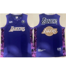 Men Los Angeles Lakers 2022 Purple Big Team Logo Swingman Jersey
