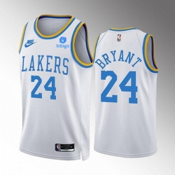 Men Los Angeles Lakers 24 Kobe Bryant 2022 23 White Classic Edition Stitched Basketball Jersey