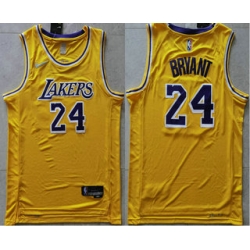 Men Los Angeles Lakers 24 Kobe Bryant 75th Anniversary Diamond Gold 2021 Stitched Basketball Jersey