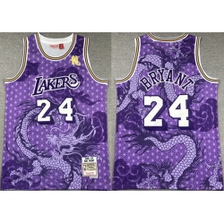 Men Los Angeles Lakers 24 Kobe Bryant Purple 1996 97 Throwback Basketball Jersey