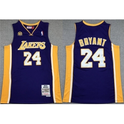 Men Los Angeles Lakers 24 Kobe Bryant Purple 60th Anniversary Throwback Basketball Jersey