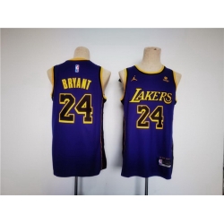 Men Los Angeles Lakers 24 Kobe Bryant Purple Stitched Basketball Jersey