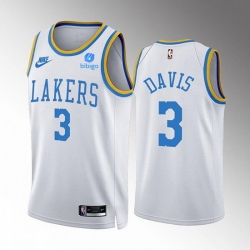 Men Los Angeles Lakers 3 Anthony Davis 2022 23 White Classic Edition Stitched Basketball Jersey