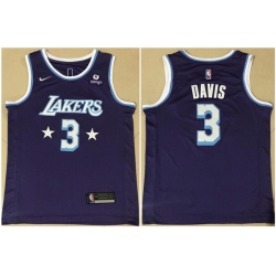 Men Los Angeles Lakers 3 Anthony Davis Bibigo Purple City Edition Stitched Jersey
