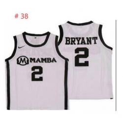 Men Los Angeles Lakers 38 Kobe Bryant Mamba White Stitched NBA Jersey