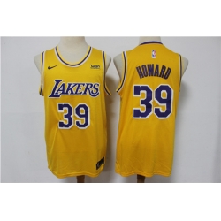 Men Los Angeles Lakers 39 Dwight Howard Yellow Stitched Basketball Jersey