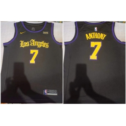 Men Los Angeles Lakers 7 Carmelo Anthony Black Stitched Basketball Jersey