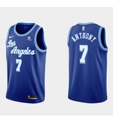 Men Los Angeles Lakers 7 Carmelo Anthony Blue Bibigo Stitched NBA Jersey