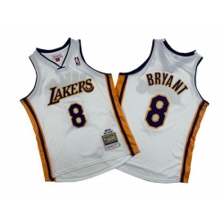 Men Los Angeles Lakers 8 Kobe Bryant White 2003 04 Throwback Basketball Jersey