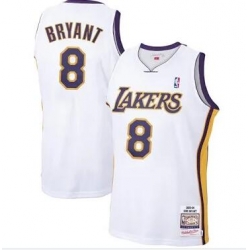 Men Los Angeles Lakers 8 Mitchell & Ness Kobe Bryant White Jersey