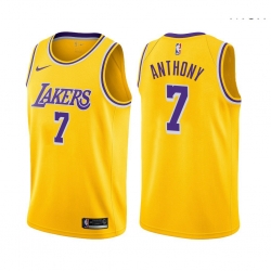 Men Los Angeles Lakers Carmelo Anthony  Icon Edition Gold 2021 Stitched NBA Jersey