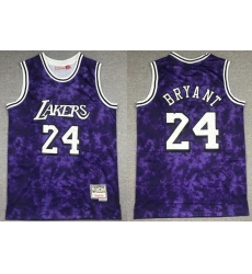 Men Los Angeles Lakers Kobe Bryant 24 Purple Constellation Edition Hardwood Classic Mitchll Ness NBA Jersey