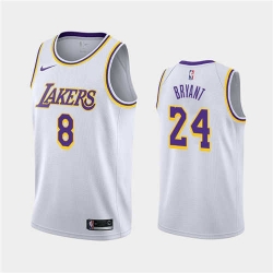 Men Los Angeles Lakers Kobe Bryant 8 24 Either Number White Stitched NBA Jersey