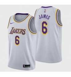 Men Los Angeles Lakers LeBron James #6 Jersey White 2021-22