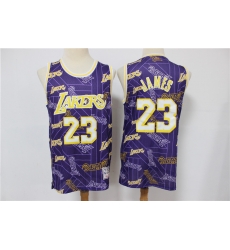 Men Los Angeles Lakers Lebron James 23 hwc jersey tear up pack Swingman Jersey
