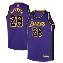Men Los Angeles Lakers Rui Hachimura #28 Purple Stitched NBA Jersey