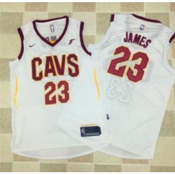 Men Nike Cleveland Cavaliers 23 LeBron James Swingman White Home NBA Jersey Association Edition
