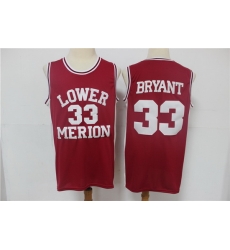 Men Nike Los Angeles Lakers 33 Kobe Bryant Authentic Red Lower Merion Aces High School NBA Jersey