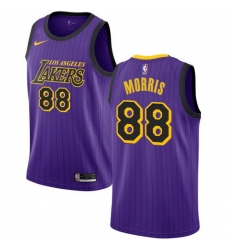Men Nike Los Angeles Lakers 88 Markieff Morris Purple NBA Swingman City Edition 2018 19 Jersey