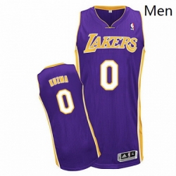 Mens Adidas Los Angeles Lakers 0 Kyle Kuzma Authentic Purple Road NBA Jersey 