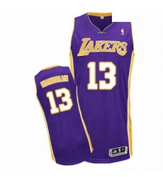 Mens Adidas Los Angeles Lakers 13 Wilt Chamberlain Authentic Purple Road NBA Jersey