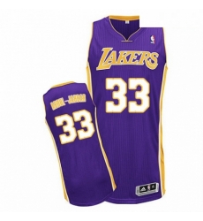 Mens Adidas Los Angeles Lakers 33 Abdul Jabbar Authentic Purple Road NBA Jersey