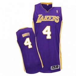 Mens Adidas Los Angeles Lakers 4 Byron Scott Authentic Purple Road NBA Jersey