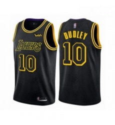 Mens Los Angeles Lakers 10 Jared Dudley Authentic Black City Edition Basketball Jersey 