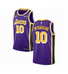 Mens Los Angeles Lakers 10 Sviatoslav Mykhailiuk Authentic Purple Basketball Jersey Statement Edition 