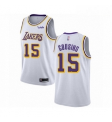 Mens Los Angeles Lakers 15 DeMarcus Cousins Authentic White Basketball Jersey Association Edition 