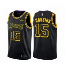 Mens Los Angeles Lakers 15 DeMarcus Cousins Swingman Black City Edition Basketball Jersey 