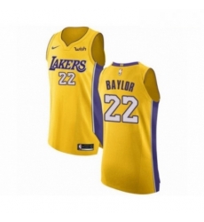 Mens Los Angeles Lakers 22 Elgin Baylor Authentic Gold Home Basketball Jersey Icon Edition