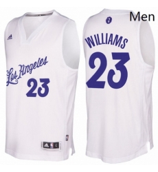 Mens Los Angeles Lakers 23 Lou Williams 2016 2017 Christmas Day White NBA Swingman Jersey 