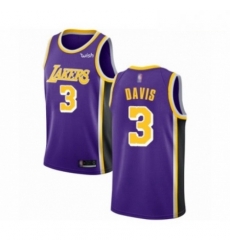 Mens Los Angeles Lakers 3 Anthony Davis Authentic Purple Basketball Jersey Statement Edition 