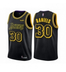 Mens Los Angeles Lakers 30 Troy Daniels Authentic Black City Edition Basketball Jersey 