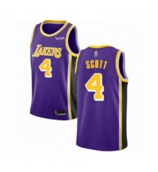 Mens Los Angeles Lakers 4 Byron Scott Authentic Purple Basketball Jerseys Icon Edition