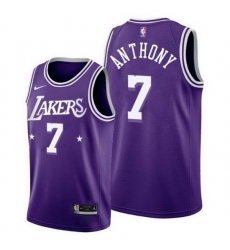 Men's Los Angeles Lakers #7 Carmelo Anthony 2021 22 City Edition Purple Stitched Jersey
