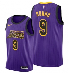 Men's Los Angeles Lakers #9 Rajon Rondo Stitched Purple NBA Jersey
